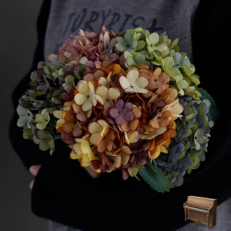 6 Bunches Of Hydrangea Artificial Flowers, Fall Home Decor, Realistic Wedding Bouquet, Suitable For Home Garden Party Office Decoration Fake Flowers, Outdoor Fabric Flowers, Christmas Thanksgiving Decoration