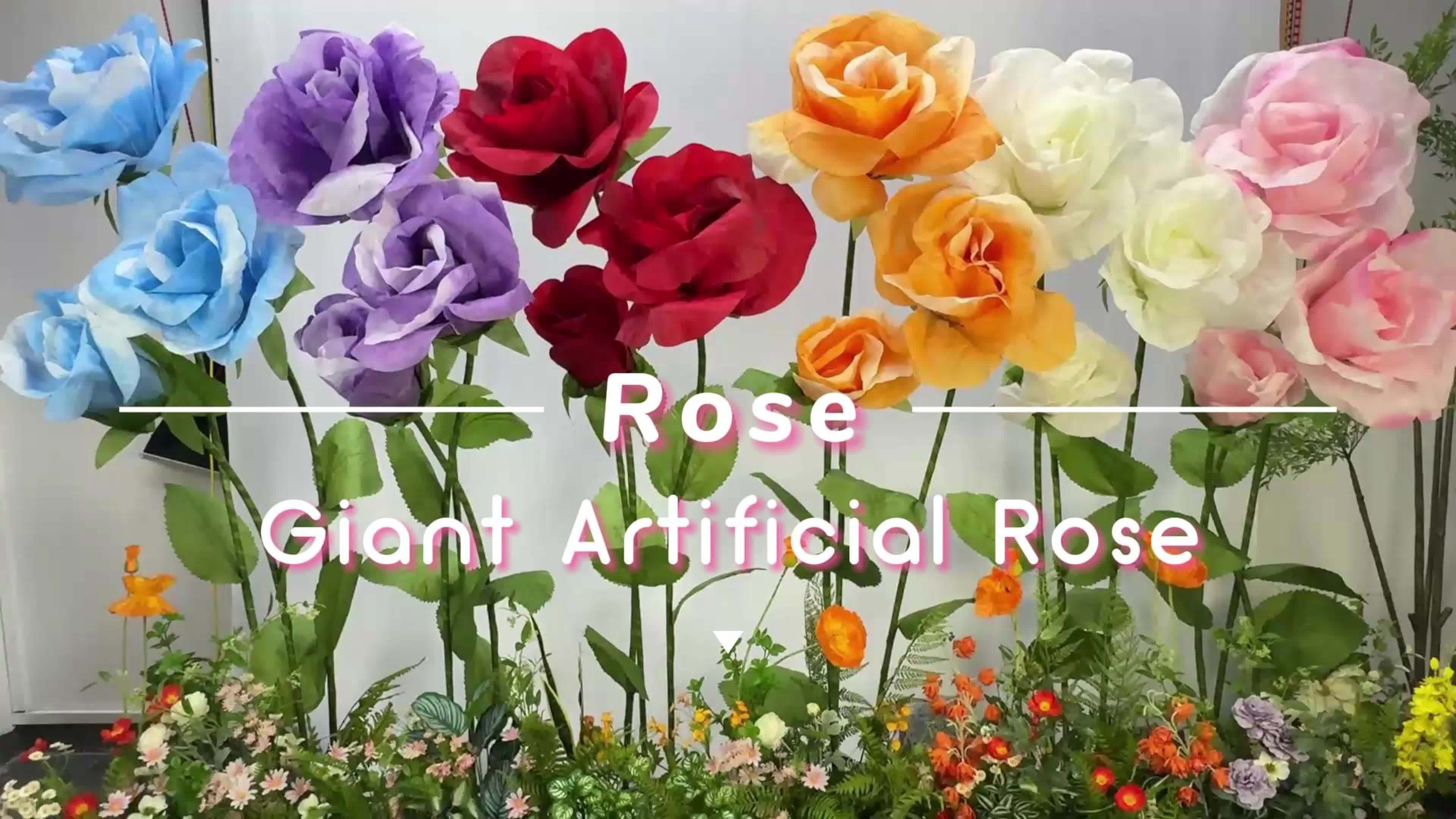 Lifelike & Maintenance-Free 6.3ft Giant Artificial Roses with Stand - Set Of 3 Realistic Large Fake Rose Decor for Wedding Arch Backdrop, Garden, Courtyard, Home, Living Room, Party, Graduation & Shop Window Display