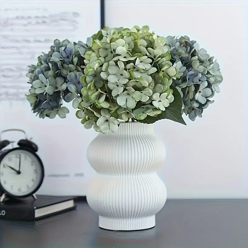 6 Bunches Of Hydrangea Artificial Flowers, Fall Home Decor, Realistic Wedding Bouquet, Suitable For Home Garden Party Office Decoration Fake Flowers, Outdoor Fabric Flowers, Christmas Thanksgiving Decoration