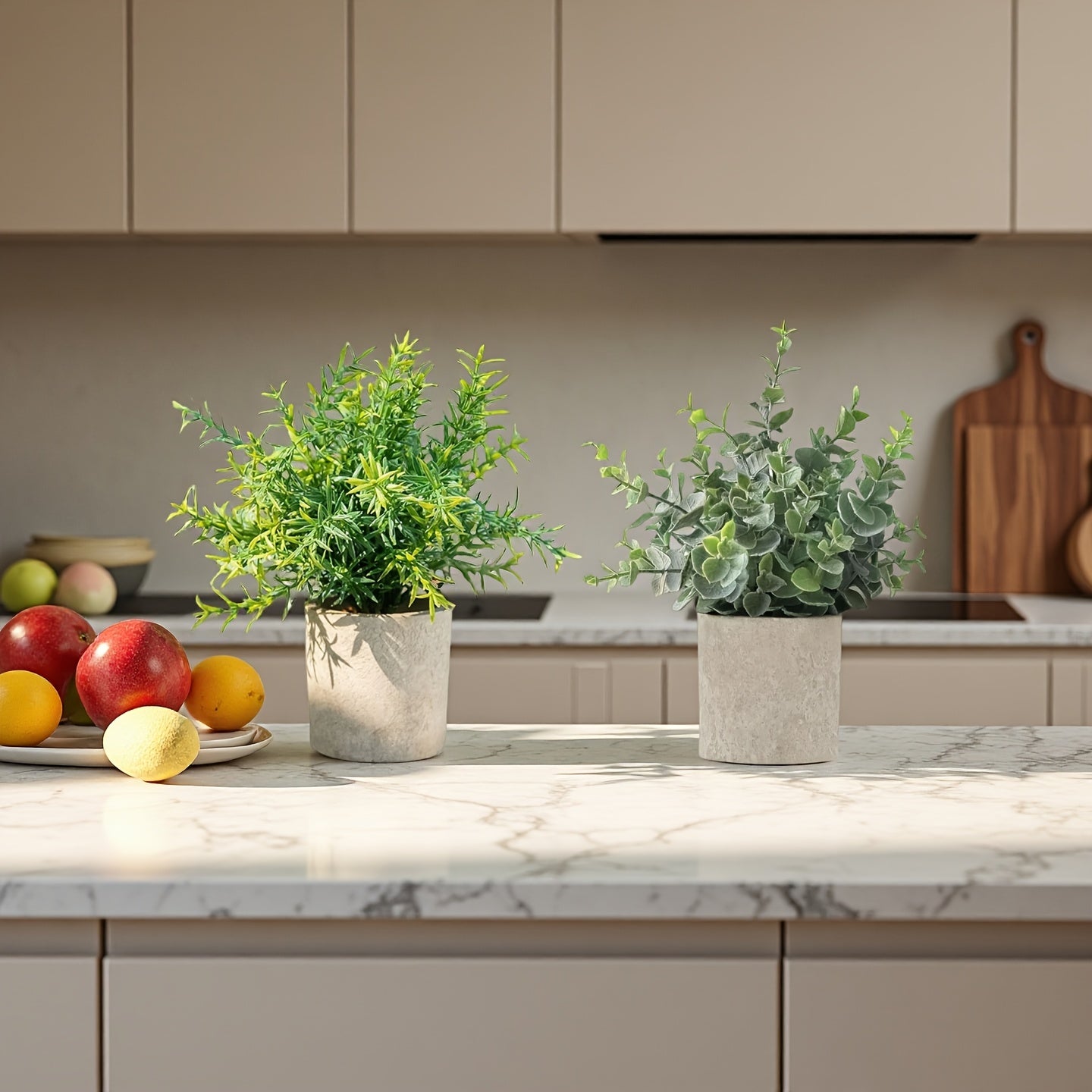 5Pack Mini Artificial Potted Plants, Artificial Eucalyptus Rosemary Succulent Plants In Pots, Fake Bonsai Greenery for Home Office Farmhouse Bathroom Shelf Decor Indoor