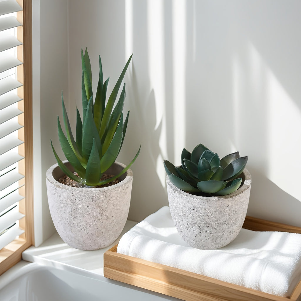 5Pack Mini Artificial Potted Plants, Artificial Eucalyptus Rosemary Succulent Plants In Pots, Fake Bonsai Greenery for Home Office Farmhouse Bathroom Shelf Decor Indoor