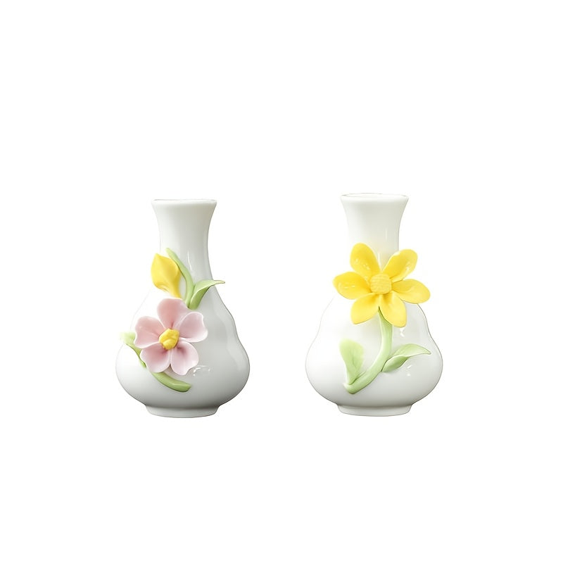 Two Elegant Handcrafted Vases, Retro Floral Decorations, for Home and Office Use, Living Room Desktop, Center Decoration, Wedding and Party Decoration, Desktop Centerpiece, Elegant Design, Retro Vase, Handcrafted Pottery, Flower Vase, Decorative Vase
