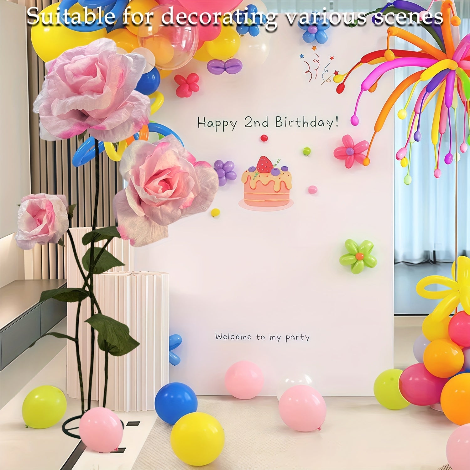 Lifelike & Maintenance-Free 6.3ft Giant Artificial Roses with Stand - Set Of 3 Realistic Large Fake Rose Decor for Wedding Arch Backdrop, Garden, Courtyard, Home, Living Room, Party, Graduation & Shop Window Display