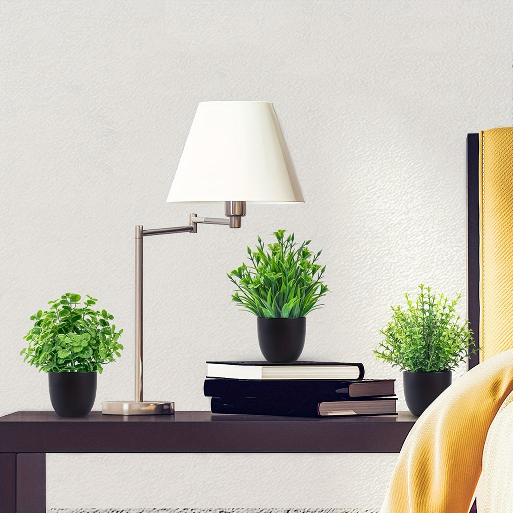 12pcs, Artificial Mini Potted Plants, Artificial Eucalyptus Plant, Home & Farmhouse Decor, for Office, Desk, Shelf, Bathroom, Spring and Summer Home Decor, Bedroom Decor, Gift for Friends, Housewarming Gift, Back-to-School Desk Decorations