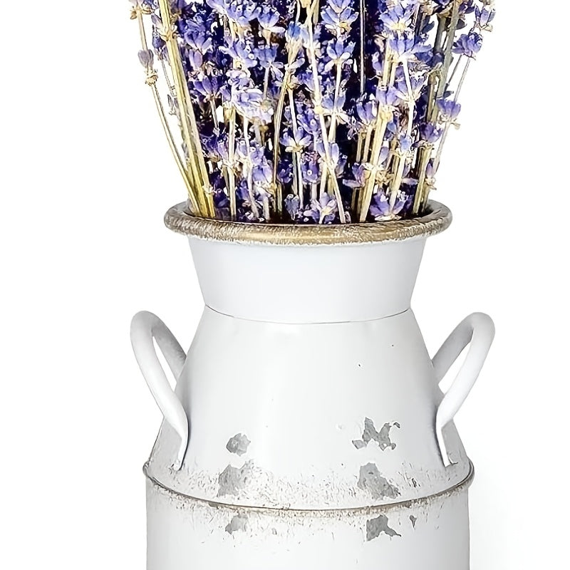 vintage Galvanized Milk Can Planter\u002FVase - Rustic Vintage Farmhouse Flower Pot with Cylindrical Shape, vintage for \u002FOffice\u002FCabin\u002F Decor - Fiber (7.6 Inch) Primitive Country Plant Holder)