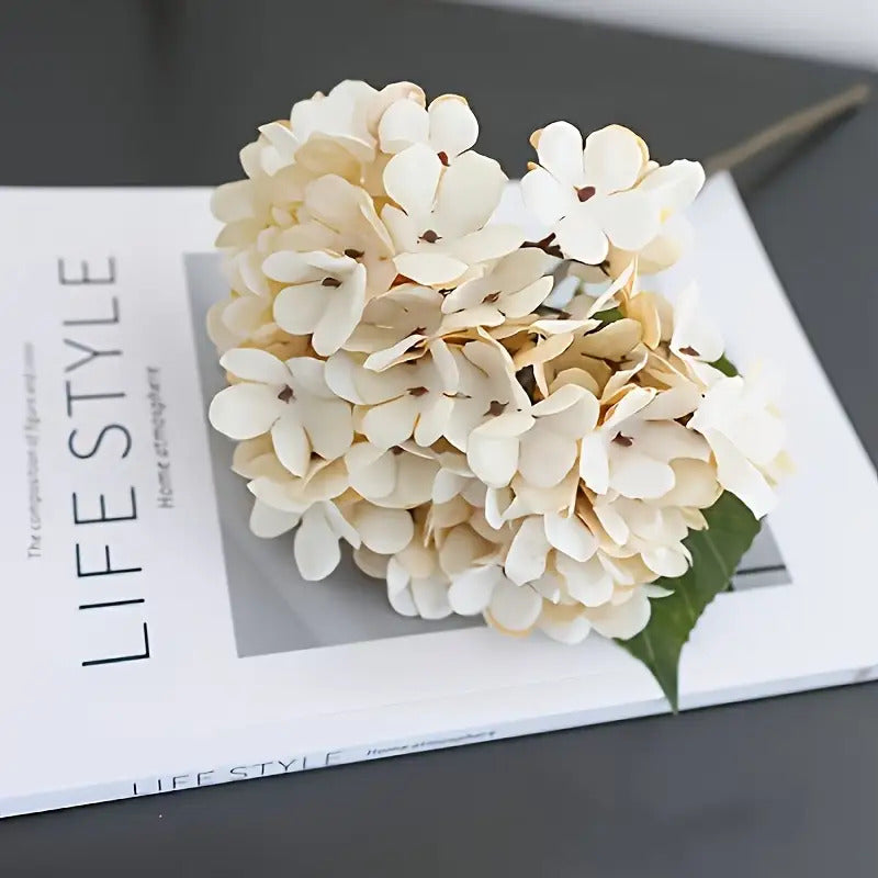 6 Bunches Of Hydrangea Artificial Flowers, Fall Home Decor, Realistic Wedding Bouquet, Suitable For Home Garden Party Office Decoration Fake Flowers, Outdoor Fabric Flowers, Christmas Thanksgiving Decoration