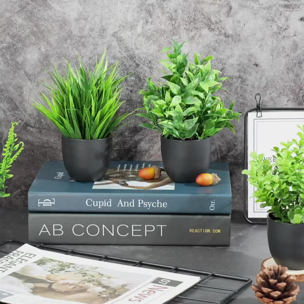 12pcs, Artificial Mini Potted Plants, Artificial Eucalyptus Plant, Home & Farmhouse Decor, for Office, Desk, Shelf, Bathroom, Spring and Summer Home Decor, Bedroom Decor, Gift for Friends, Housewarming Gift, Back-to-School Desk Decorations