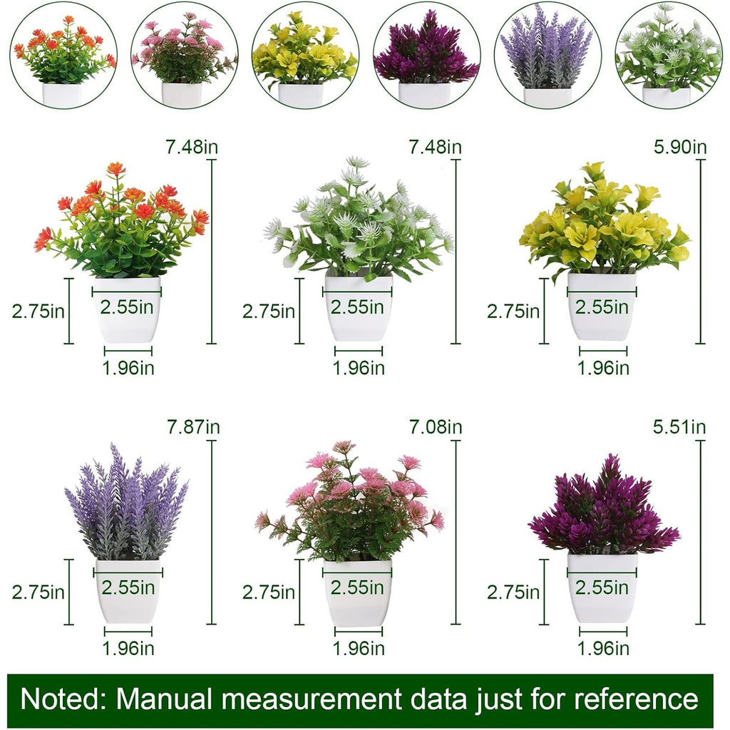 10 Mini Artificial Potted Flowers with Pots, Small Simulated Plants, Bohemian Style Home Decor, Artificial Plastic Eucalyptus Plants and Wheatgrass Shrub Potted Plants, Suitable for Home and Office Desktop Decoration, Mini Potted Plants, New Year