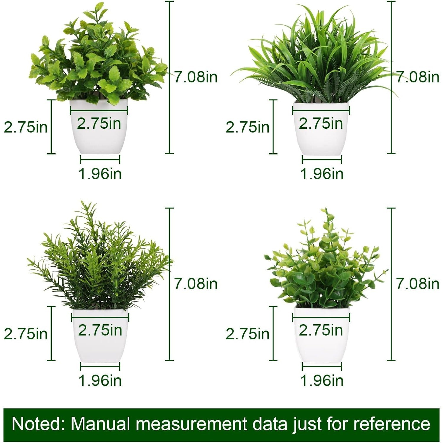 10 Mini Artificial Potted Flowers with Pots, Small Simulated Plants, Bohemian Style Home Decor, Artificial Plastic Eucalyptus Plants and Wheatgrass Shrub Potted Plants, Suitable for Home and Office Desktop Decoration, Mini Potted Plants, New Year