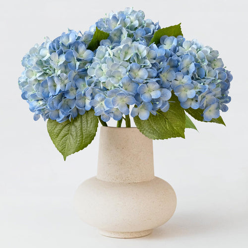 10pcs Lifelike Artificial Blue & White Hydrangea Bouquet - Realistic Polyester Flowers with Stems, No Maintenance Floral Arrangement for Weddings, Engagements, Spring Home & Office Table Decor, Outdoor\u002FIndoor Use, Artificial Flowers for Outdoors